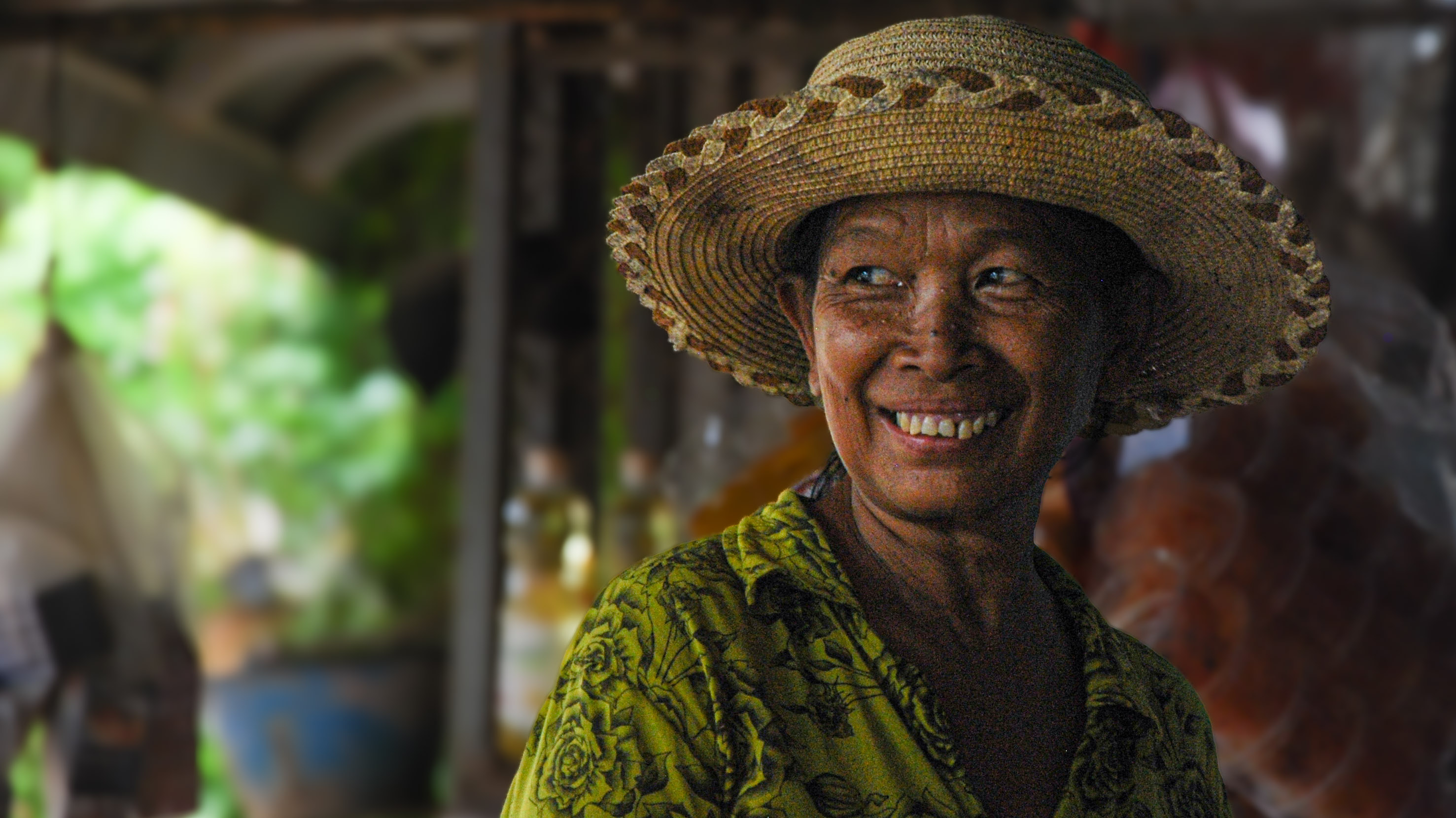 Portrait of a Kampot villager smiling at the camera